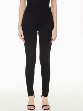 Aritzia Denim Forum The Lola High Rise Skinny Crop Jeans Black 27